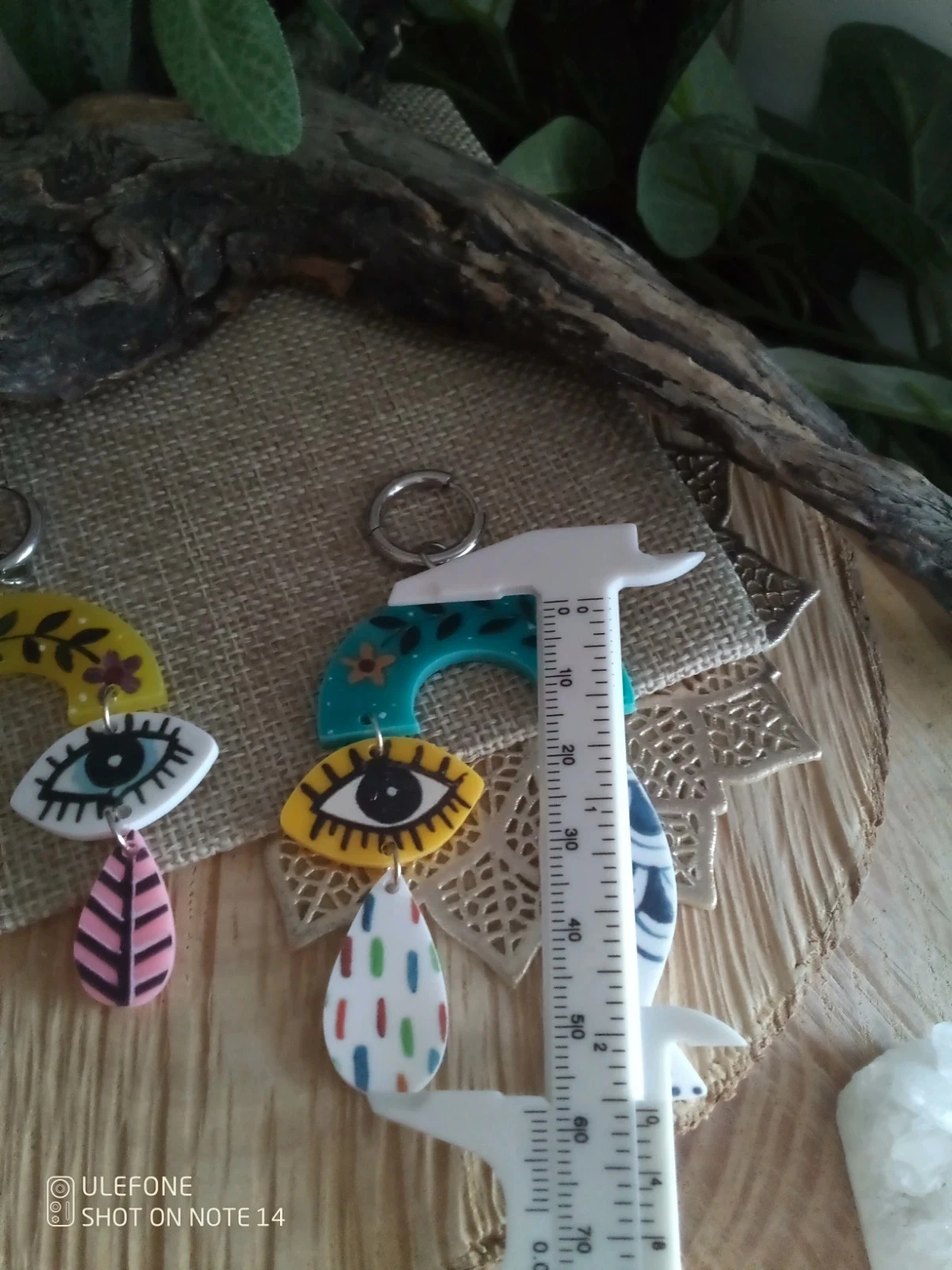 Boucles d'oreilles créoles argentées bohemia oeil poisson – photo 3
